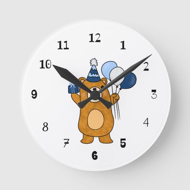 Teddy bear round clock (Front)