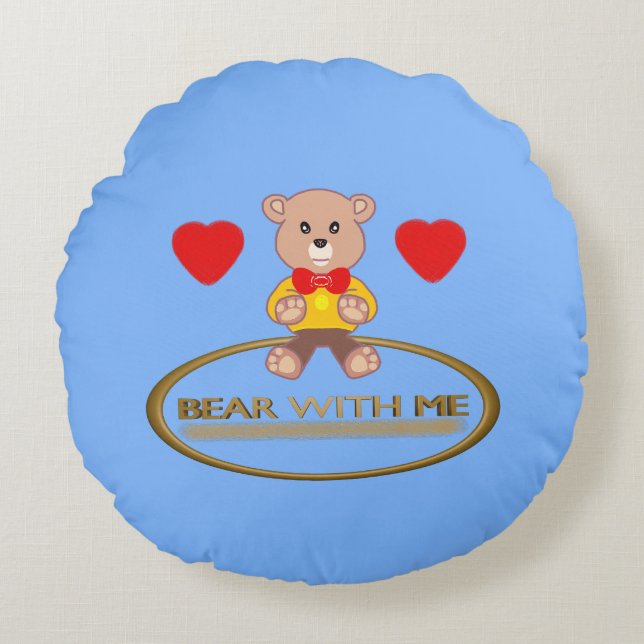 Teddy Bear Round Pillow (Front)