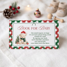 Teddy Bear Santa Baby Shower Book For Baby