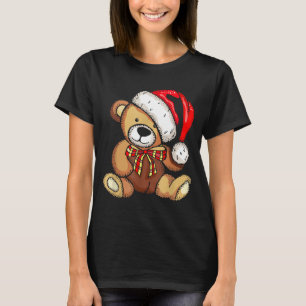 Teddy Bear Santa Hat Christmas Pajama Cute X-mas B T-Shirt