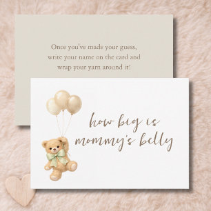 Teddy Bear Shower How Big Is Mummy's Belly Card