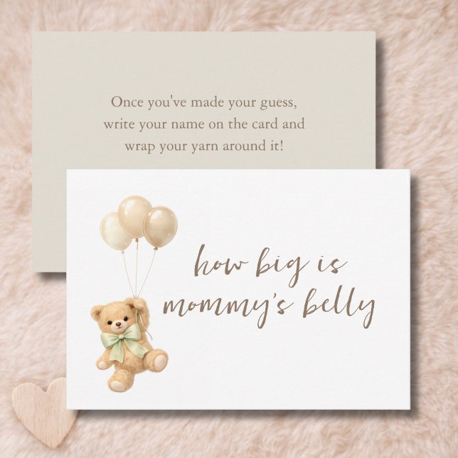  Teddy Bear Shower How Big Is Mummy's Belly Card (Creator Uploaded)