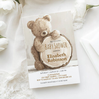 Teddy Bear Shower Personalised Invitation