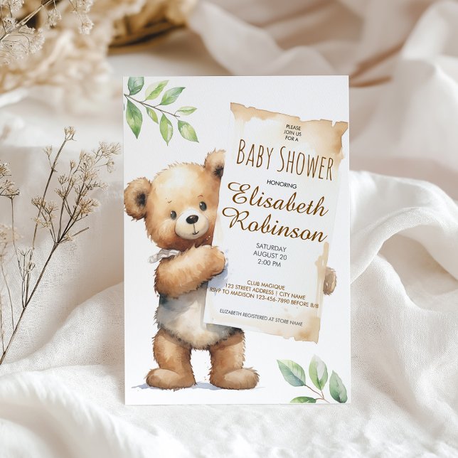Teddy Bear Shower Personalised Invitation (Creator Uploaded)