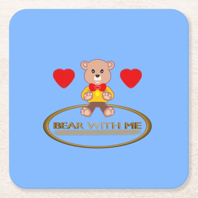 Teddy Bear  Square Paper Coaster (Front)