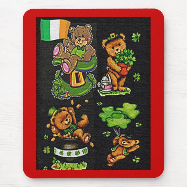 Teddy Bear St. Patrick's Day Collection Mouse Pad (Front)