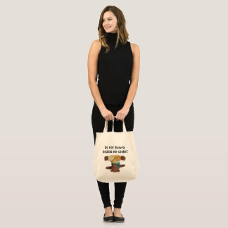 Teddy bear standing on it's head tote bag