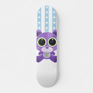 Teddy Bear - Star Eye Purple Skateboard