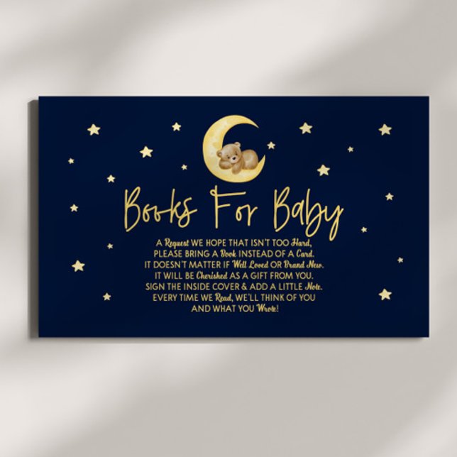 Teddy Bear Stars Baby Shower Books For Baby Card (Creator Uploaded)