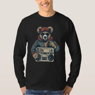Teddy Bear Street Rap Hip Hop Ghetto Blaster Drip T-Shirt