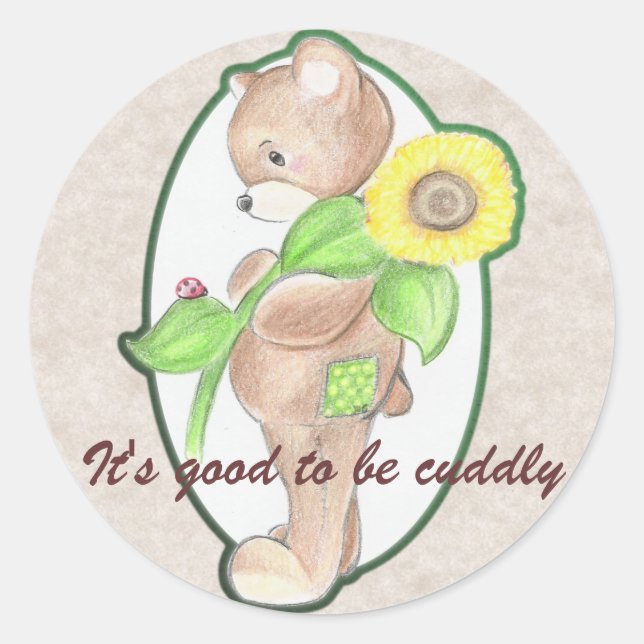 Teddy bear, sunflower, and Ladybug stickers (Front)