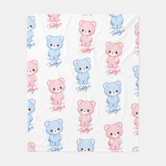 Teddy Bear Sweet Childhood Fleece Blanket