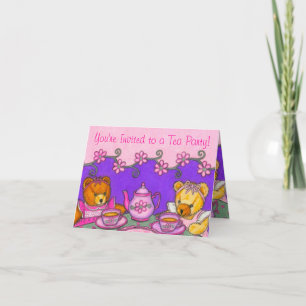Teddy Bear Tea Party Invitation Cards