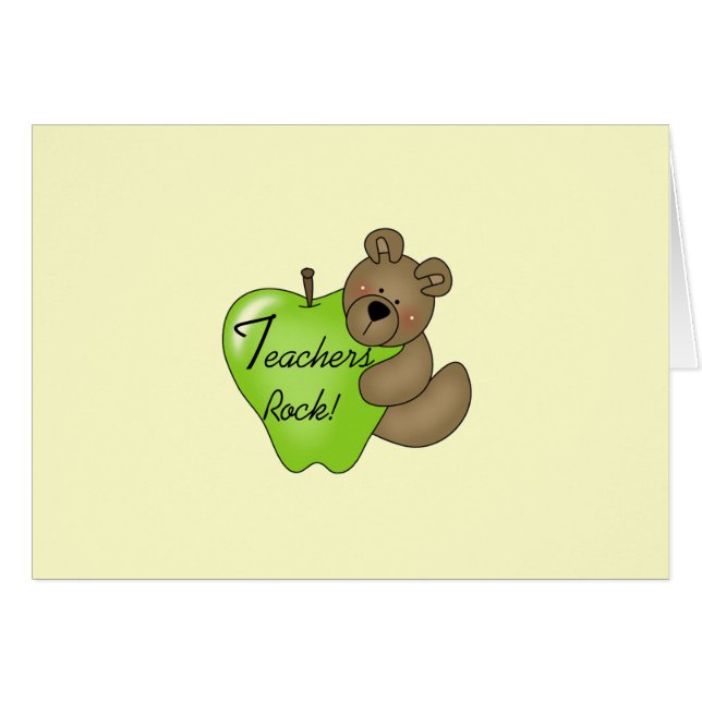 Teddy Bear Teachers Rock Tshirts and Gifts (Front Horizontal)