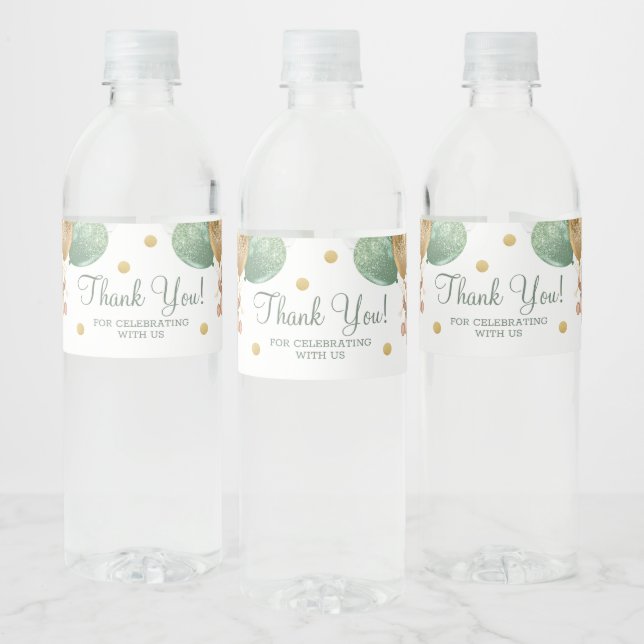 Teddy Bear Thank You Baby Shower Water Bottle Labe Label (Bottles)