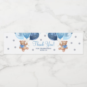 Teddy Bear Thank You Baby Shower Water Bottle Label