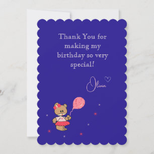Teddy bear thank you card