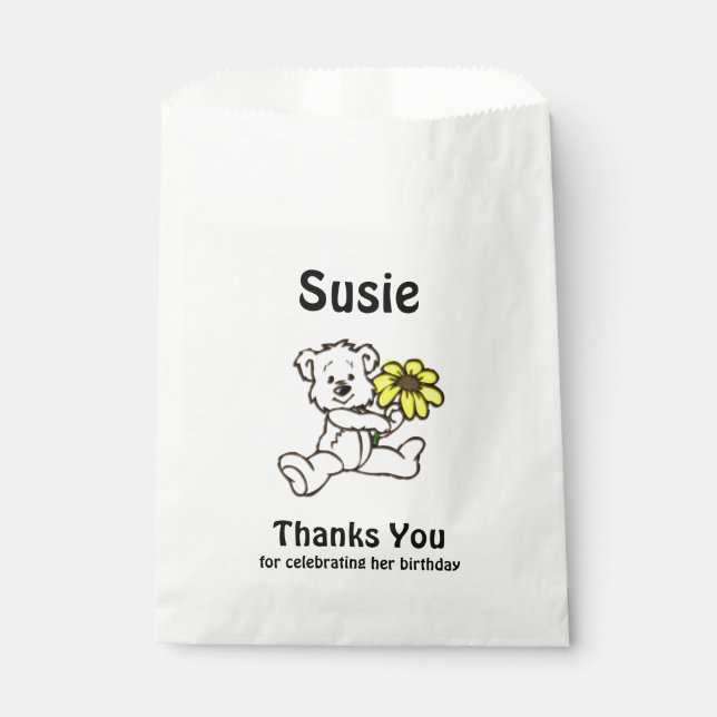 Teddy Bear Thank you Favour Bag (Front)