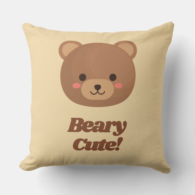 Teddy Bear Throw Pillow  (Front)
