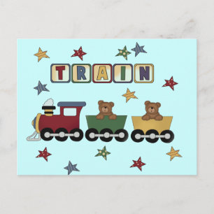 Teddy Bear Train T-shirts and Gifts Postcard