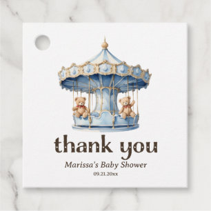 Teddy Bear Twin Boy Baby Shower Favour Tags