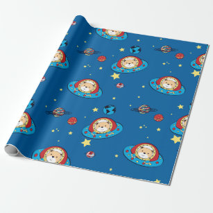 Teddy Bear UFO Wrapping Paper