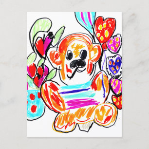 Teddy bear valentine day postcard