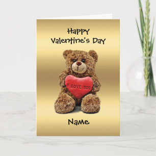 Teddy Bear Valentine for a child Holiday Card