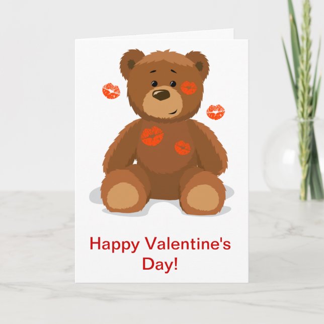 Teddy Bear Valentine Holiday Card (Front)