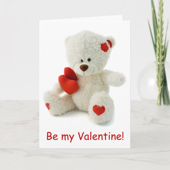 Teddy Bear Valentine Holiday Card (Front)