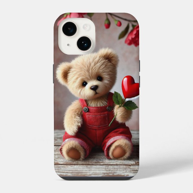 Teddy Bear Valentine iPhone Case (Back)