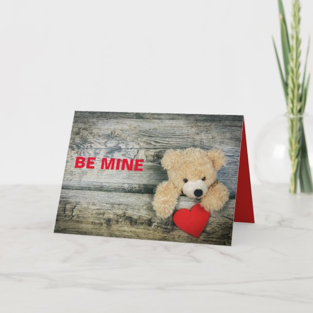 TEDDY BEAR  VALENTINE'S DAY CARD (Front)