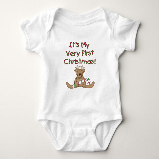Teddy Bear Very 1st Christmas Tshirts and Gifts (Front)