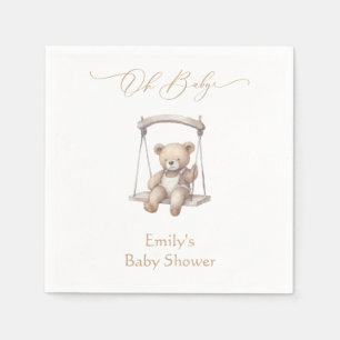 Teddy Bear Vintage Boho Baby Shower Napkin