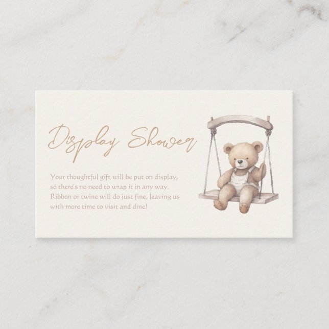 Teddy Bear Vintage Display Shower Card (Front)