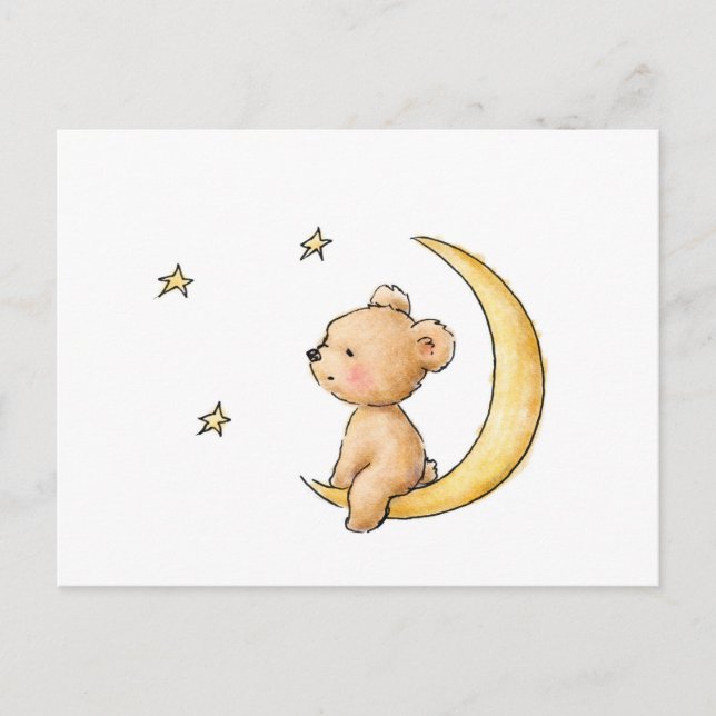 teddy bear watching the stars postcard (Front)