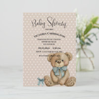Teddy Bear Watercolor Polkadots Baby Shower