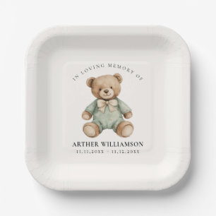 Teddy Bear Watercolour Memorial Paper Plates