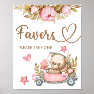 Teddy bear we can bearly wait baby Favours sign