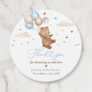 Teddy Bear We Can Bearly Wait Baby Shower Favour Tags