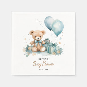 Teddy Bear We Can Bearly Wait Baby Shower Napkin