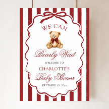 Teddy Bear We Can Bearly Wait Baby Shower Welcome