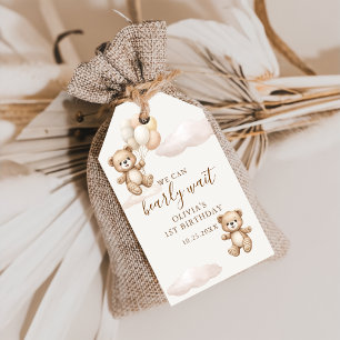 Teddy Bear We Can Bearly Wait Birthday Gift Tags