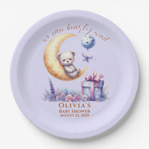 Teddy Bear We Can Bearly Wait Paper Plate