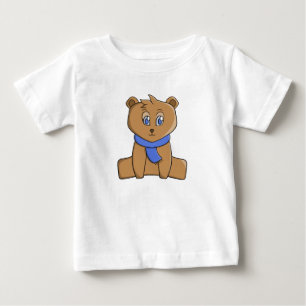 Teddy bear wearing a blue scarf baby T-Shirt