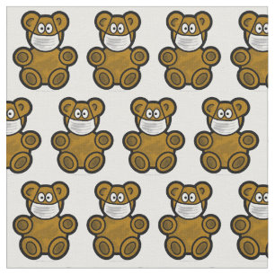 Teddy Bear Wearing Face Mask fabric