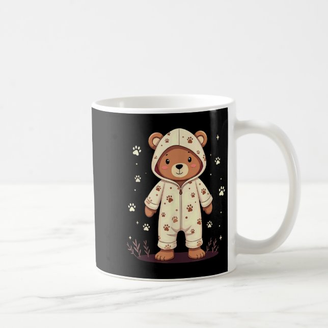 Teddy Bear Wearing Pajamas  Coffee Mug (Right)