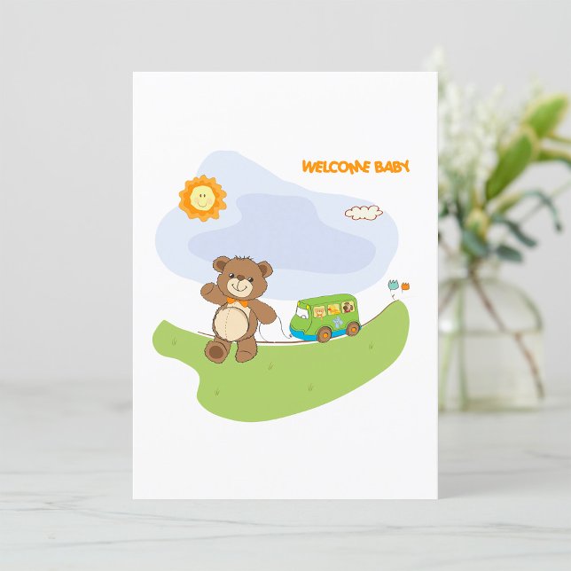 Teddy Bear Welcome Baby Nursery Design  Invitation (Creator Uploaded)