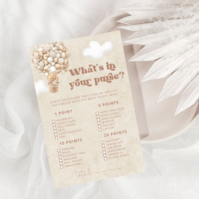 Teddy Bear Whats in Your Purse Baby Shower Game (Creator Uploaded)