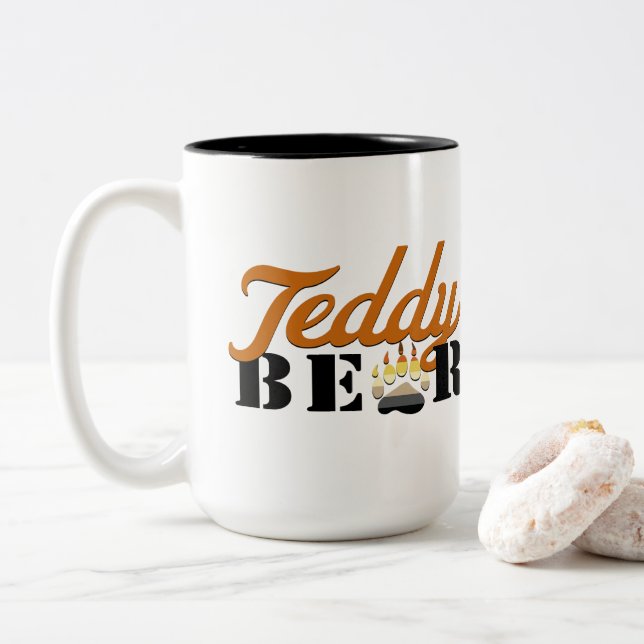 Teddy Bear - white Mug (With Donut)